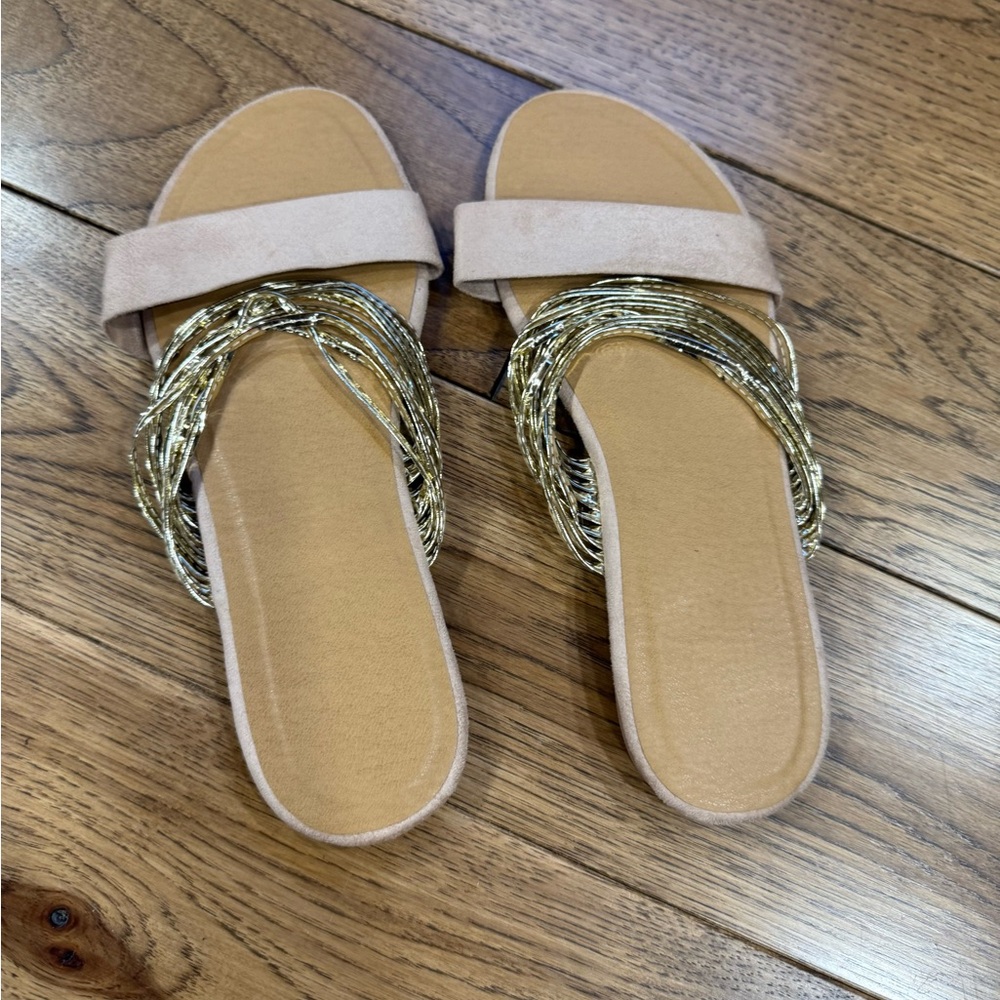 SHEIN Gold and Tan Women's Sandals